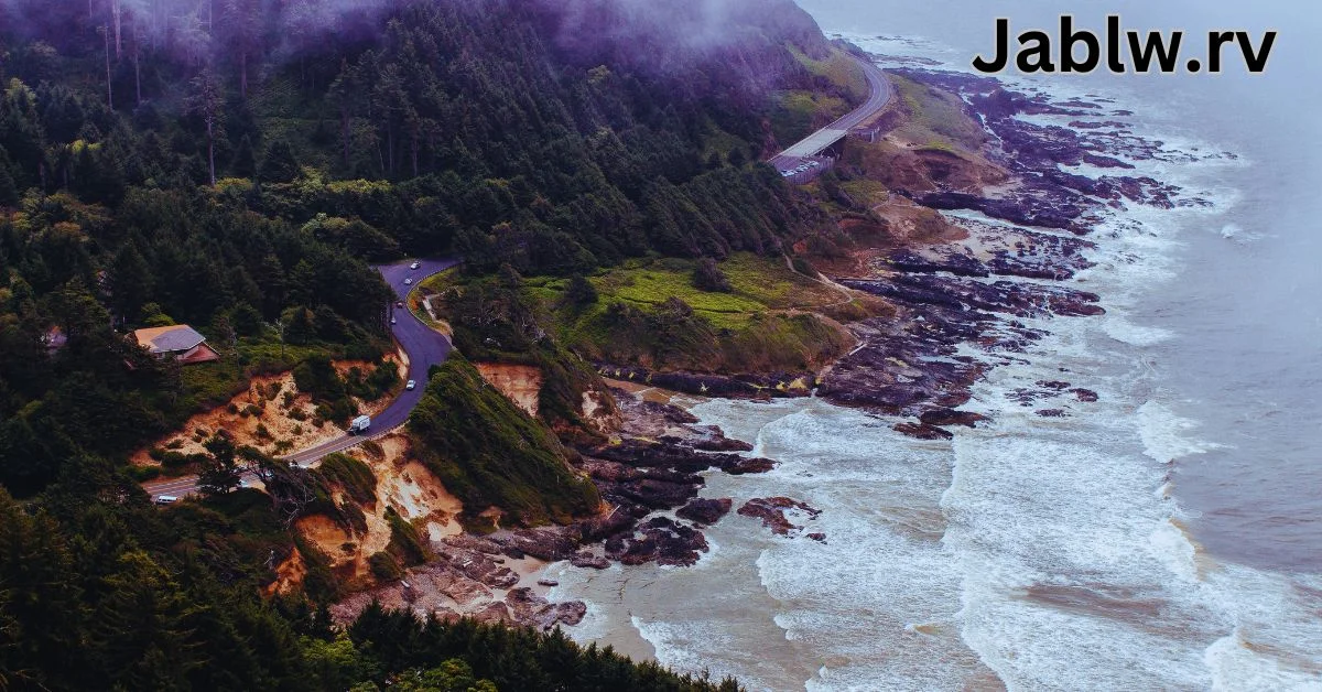 a road on a cliff by the ocean jablw.rv