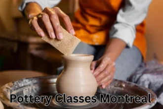 a person painting a clay pot Pottery Classes Montreal
